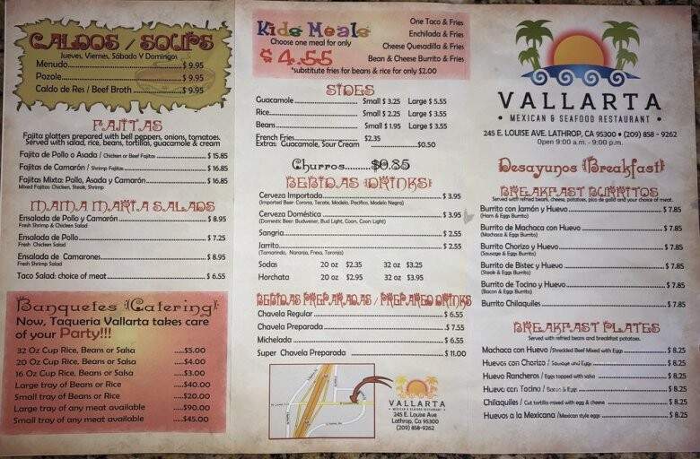Taqueria Vallarta - Manteca, CA menu_pic