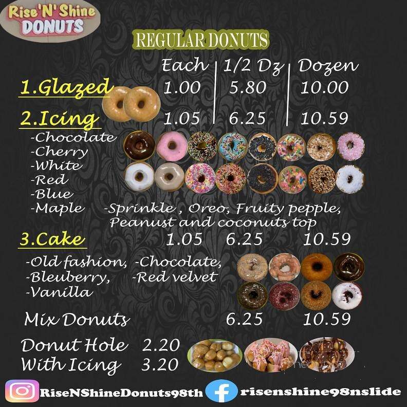 Rise & Shine Donuts - Lubbock, TX menu_pic