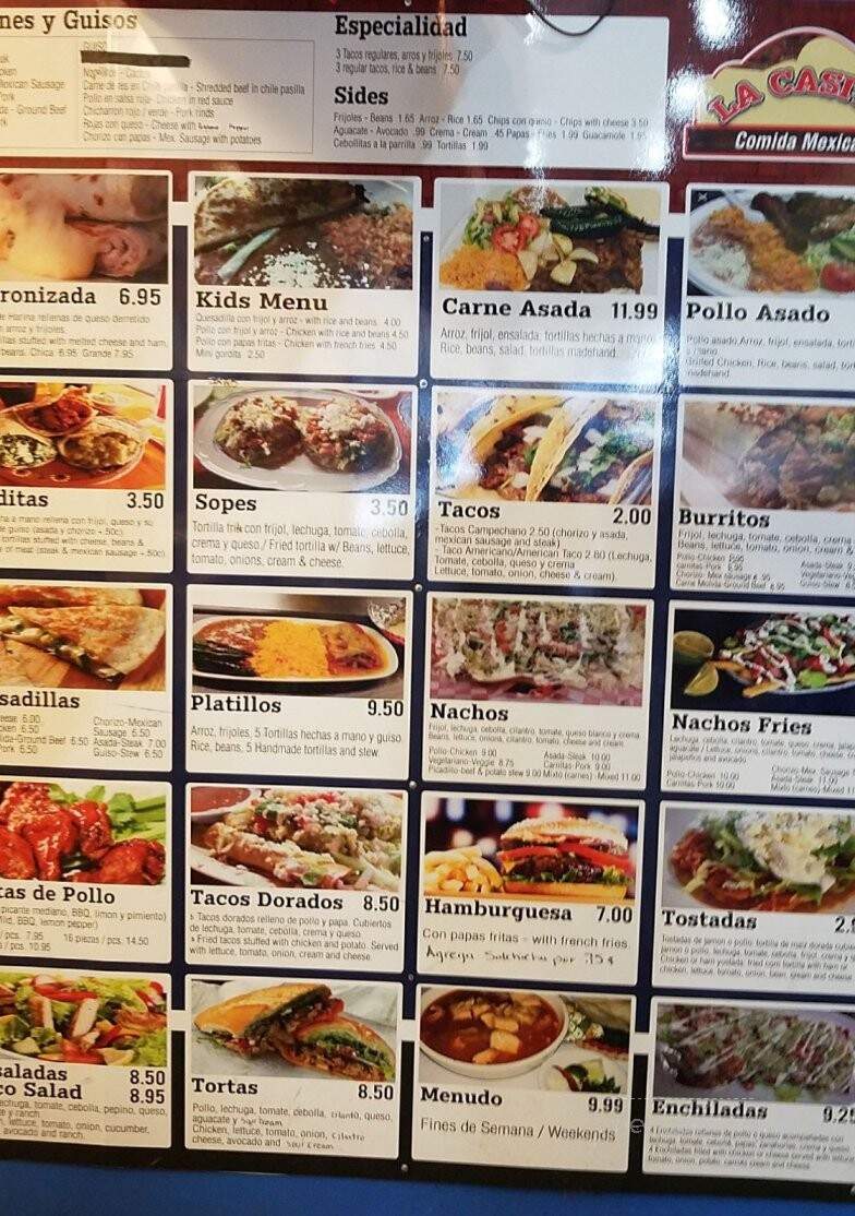 La Casita - Marietta, GA menu_pic