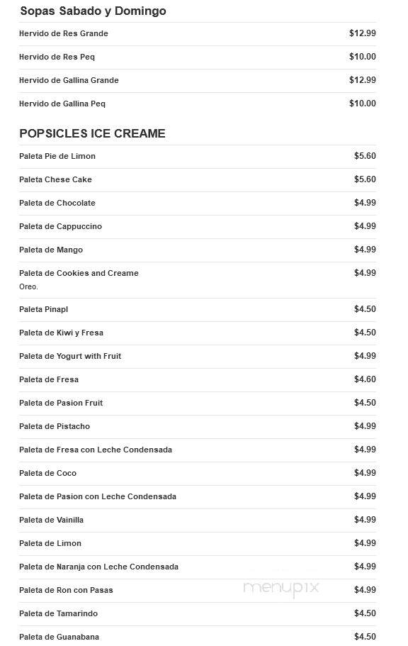 Paleta Mania - Miami, FL menu_pic