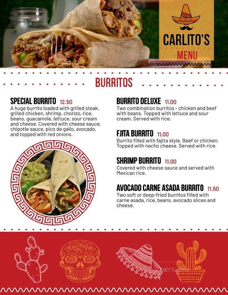 Carlito's Cantina and Sports Bar - Hagerstown, MD menu_pic