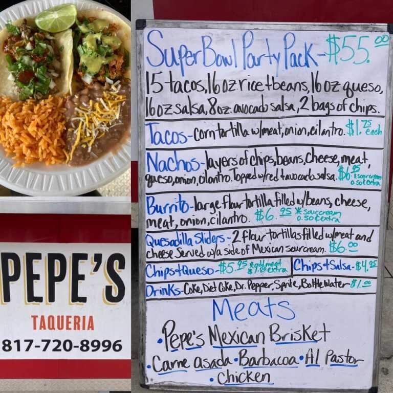 Pepe's Taqueria - Fort Worth, TX menu_pic