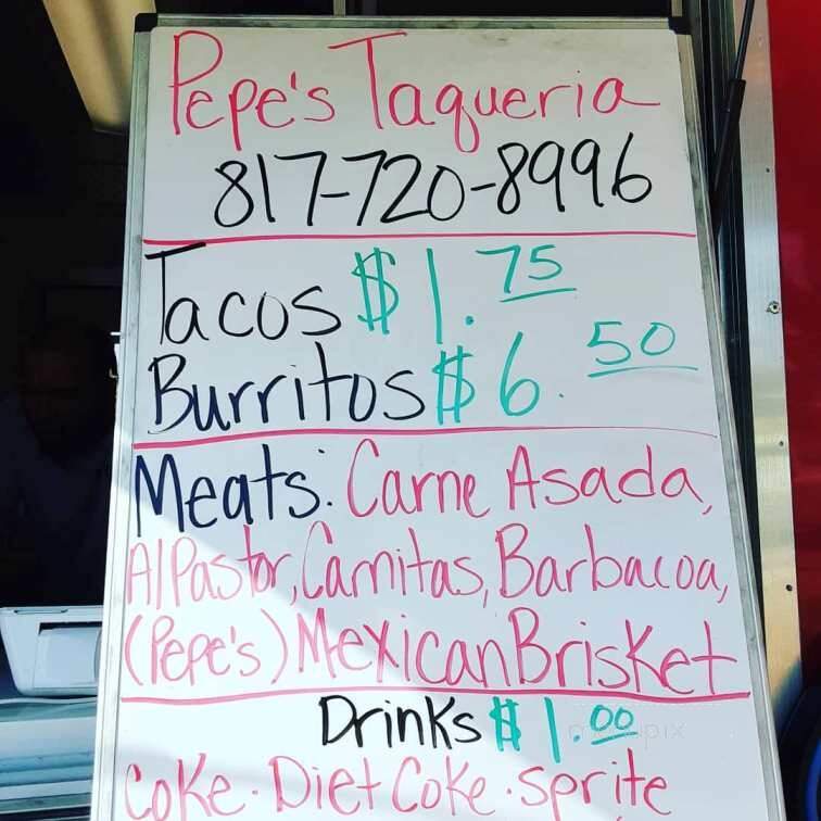 Pepe's Taqueria - Fort Worth, TX menu_pic