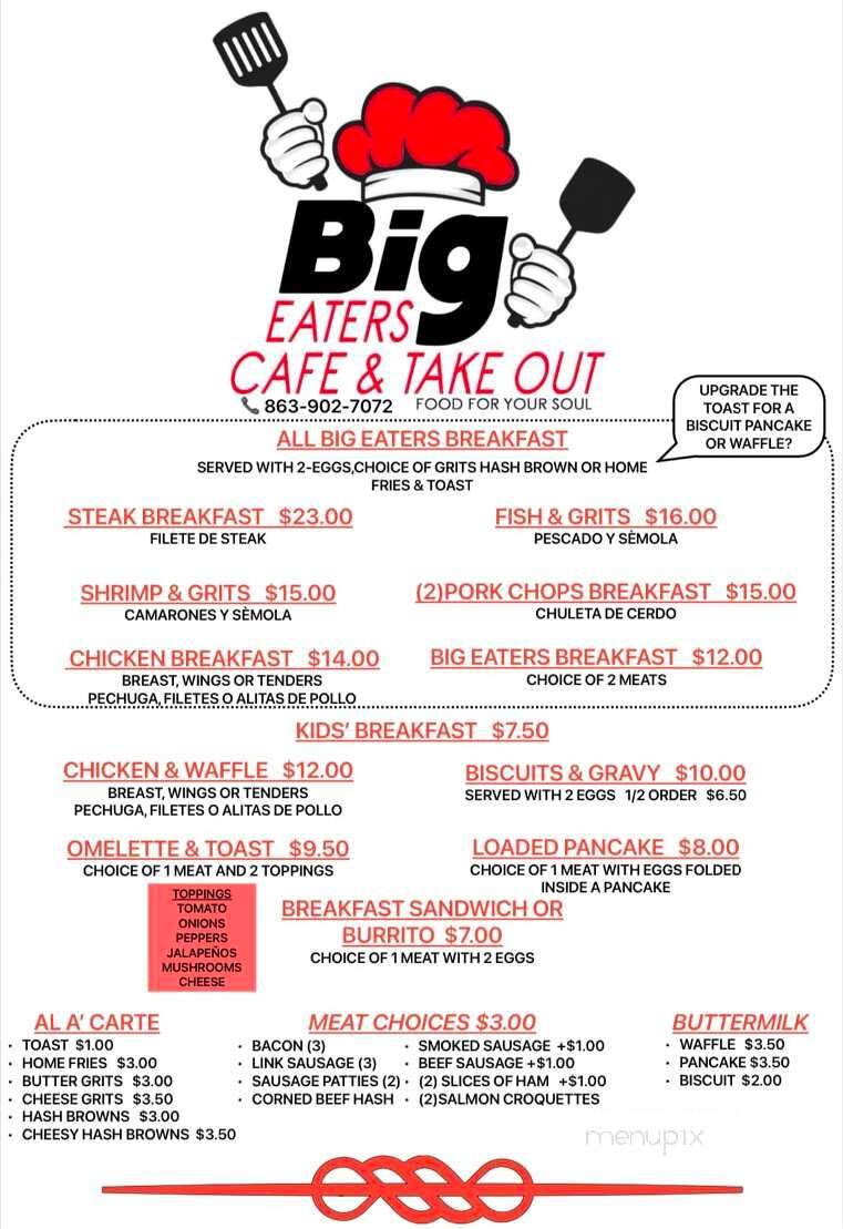 Big Eaters Cafe - Clewiston, FL menu_pic