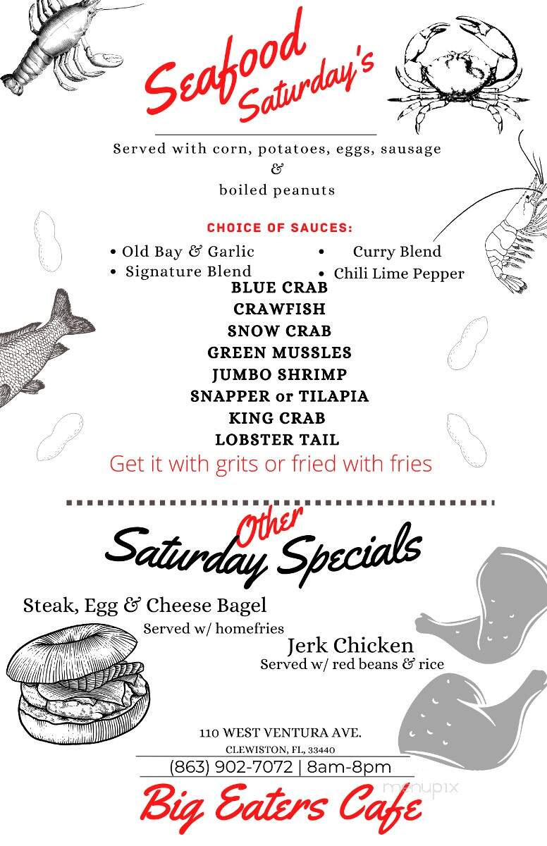 Big Eaters Cafe - Clewiston, FL menu_pic