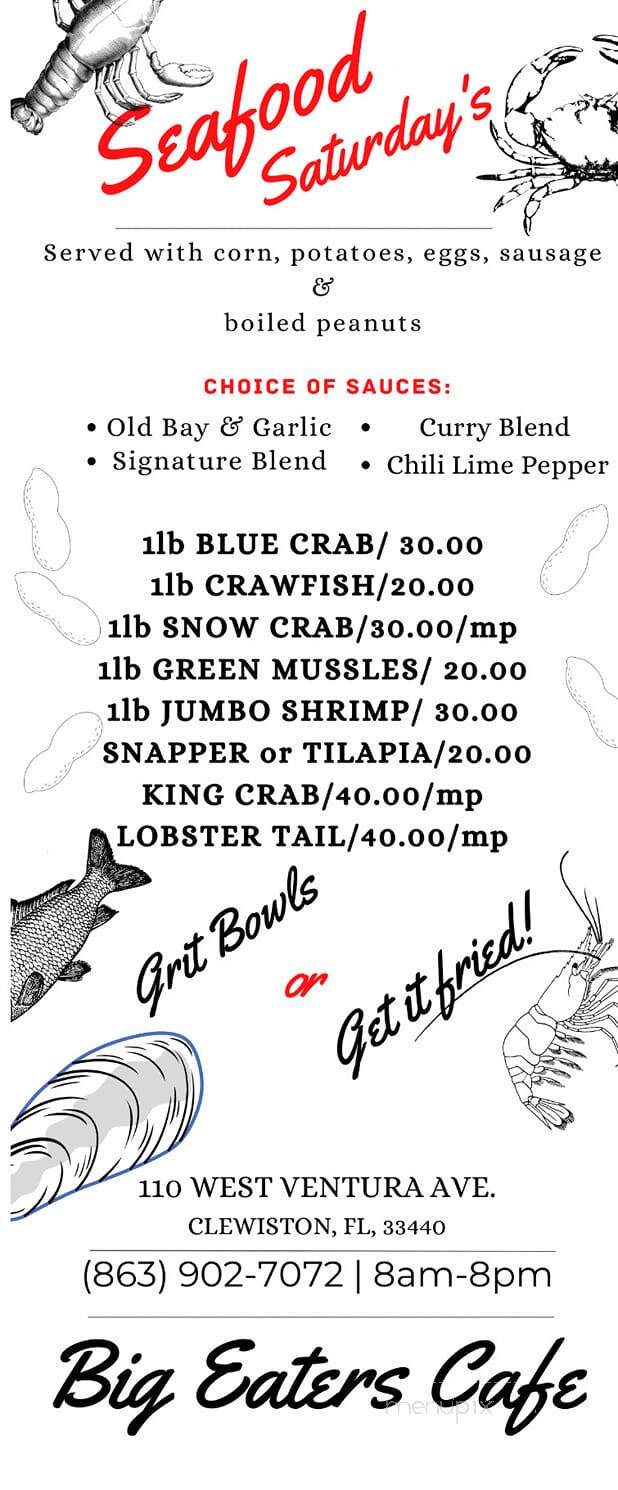 Big Eaters Cafe - Clewiston, FL menu_pic