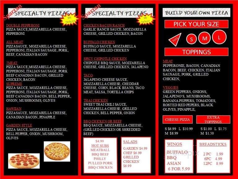 Spartan Pizza - Granger, WA menu_pic