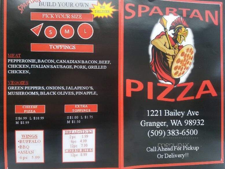 Spartan Pizza - Granger, WA menu_pic