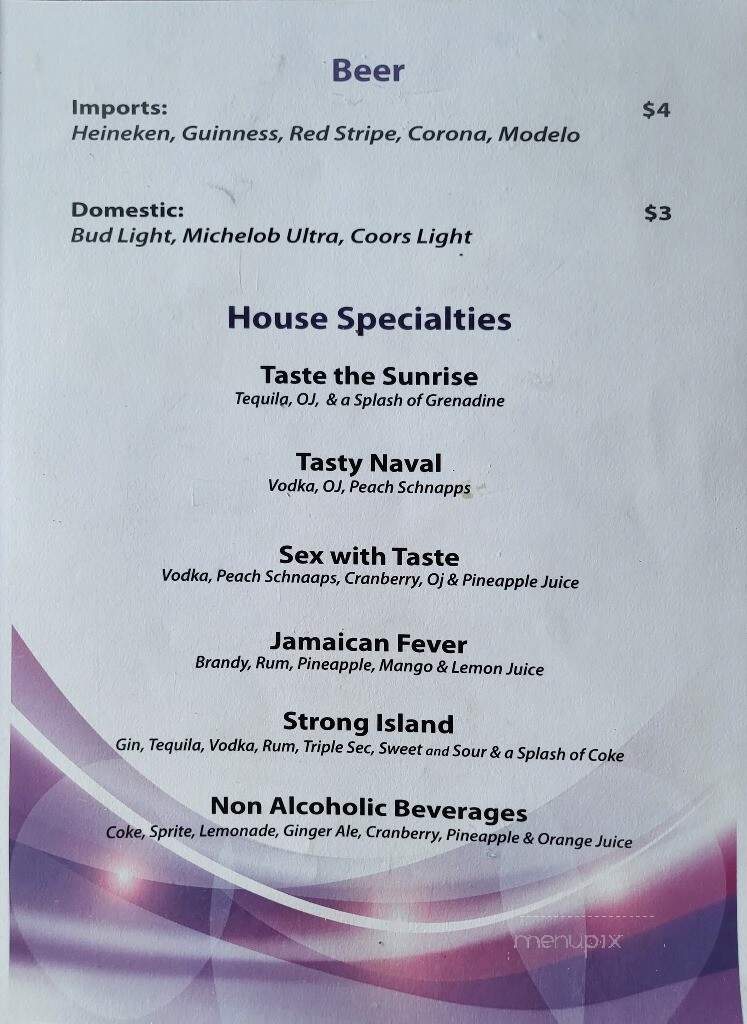 Taste Lounge - Georgetown, SC menu_pic