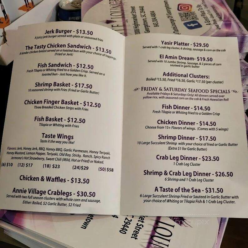 Taste Lounge - Georgetown, SC menu_pic
