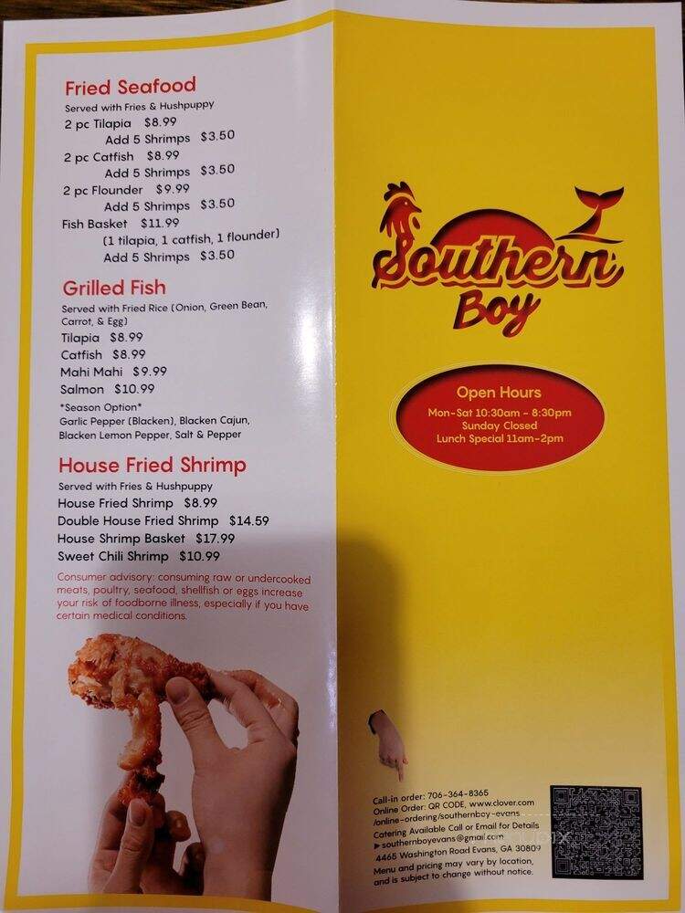 Southern Boy - Evans, GA menu_pic