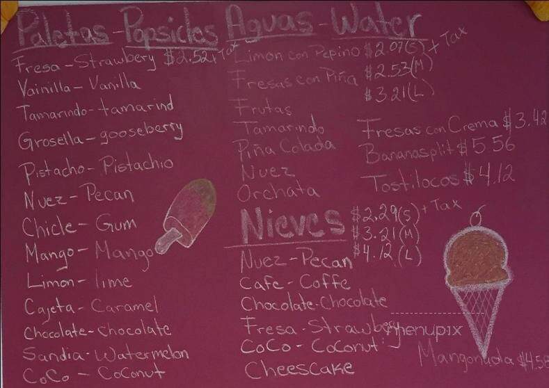 Paleteria y Neveria La Monita - Shelbyville, TN menu_pic