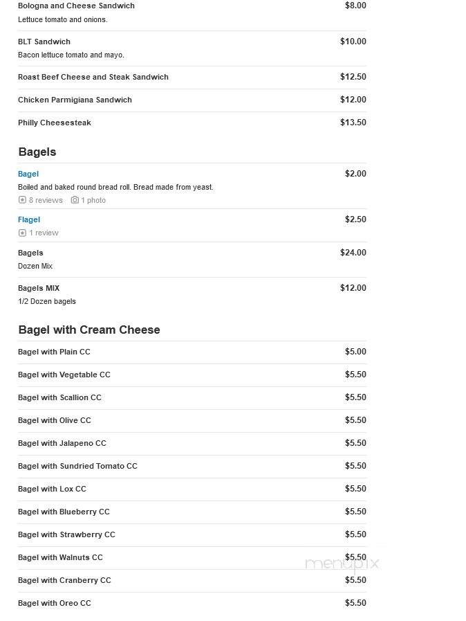 J&V Hot Bagels & Deli - Secaucus, NJ menu_pic