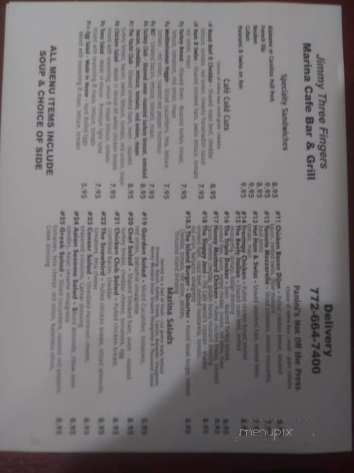 Jimmy Three Fingers - Micco, FL menu_pic