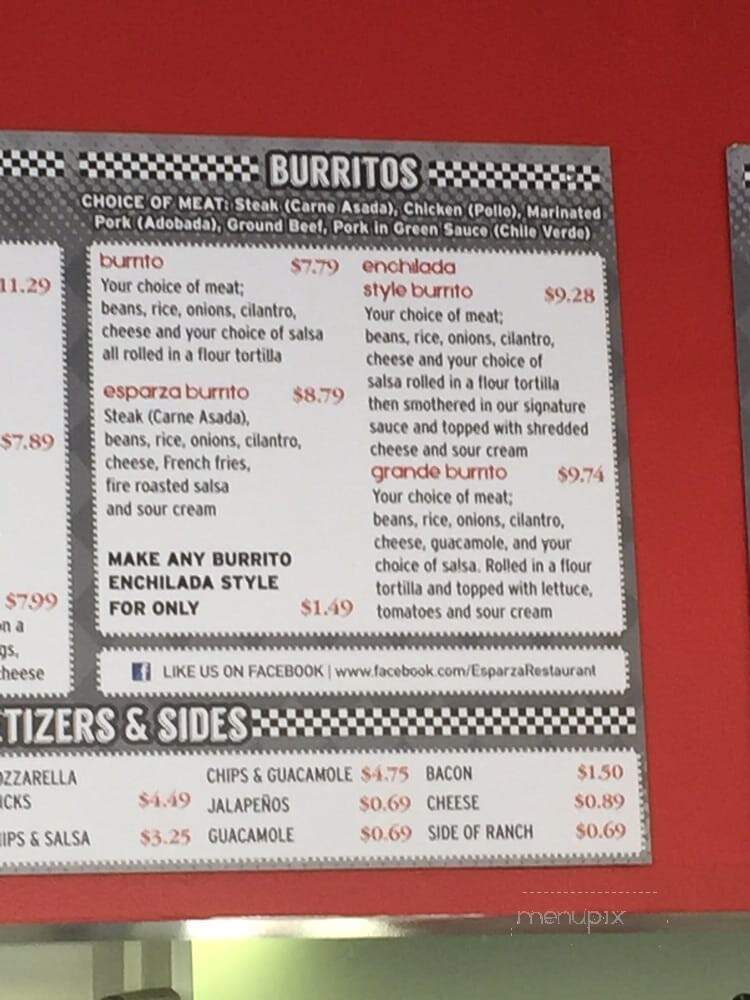 Esparza Family Restaurant - Trona, CA menu_pic