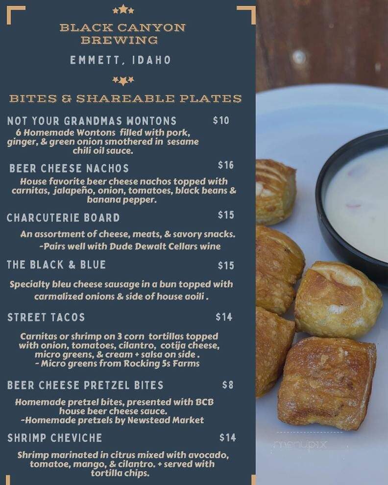 Black Canyon Brewing - Emmett, ID menu_pic