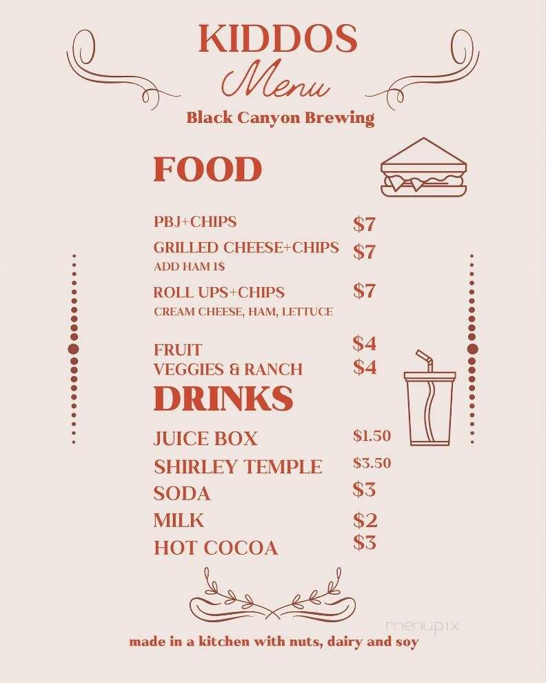 Black Canyon Brewing - Emmett, ID menu_pic