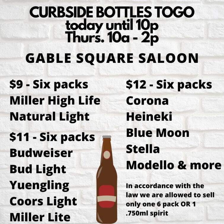 Gable Square Saloon & Games - Birmingham, AL menu_pic