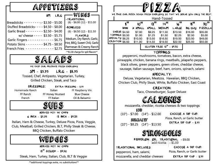 Kinsman Pizza - Kinsman, OH menu_pic