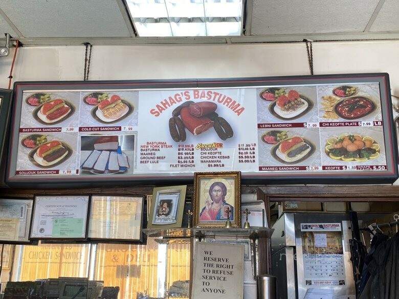 Sahags Basturma Sandwich Shop - Los Angeles, CA menu_pic