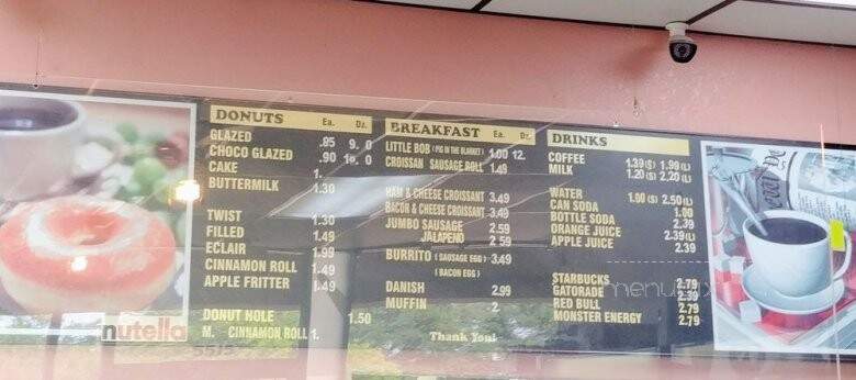 Dale's Donuts - Fort Worth, TX menu_pic