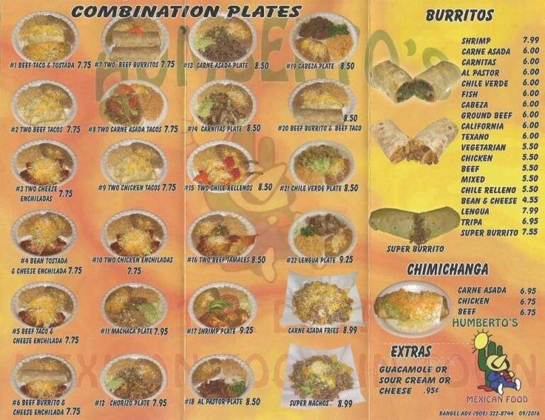 Humberto's Taco Shop - Fort Mohave, AZ menu_pic