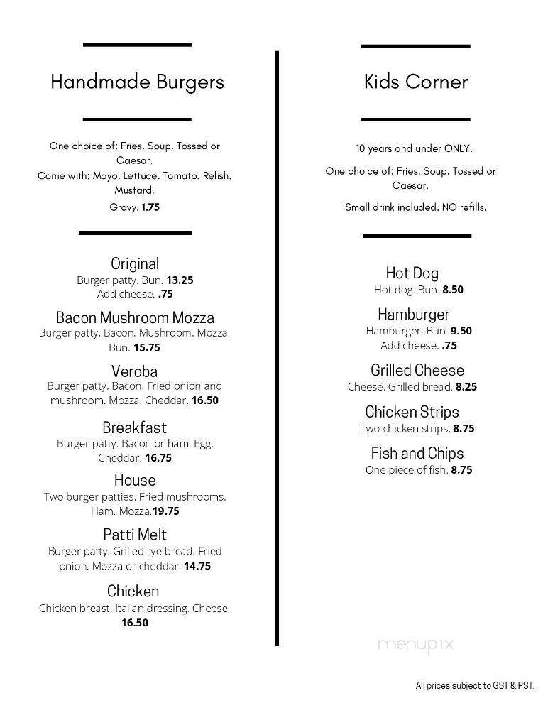Veroba's Family Restaurant - Moose Jaw, SK menu_pic