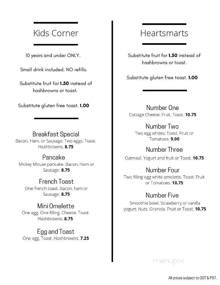 Veroba's Family Restaurant - Moose Jaw, SK menu_pic