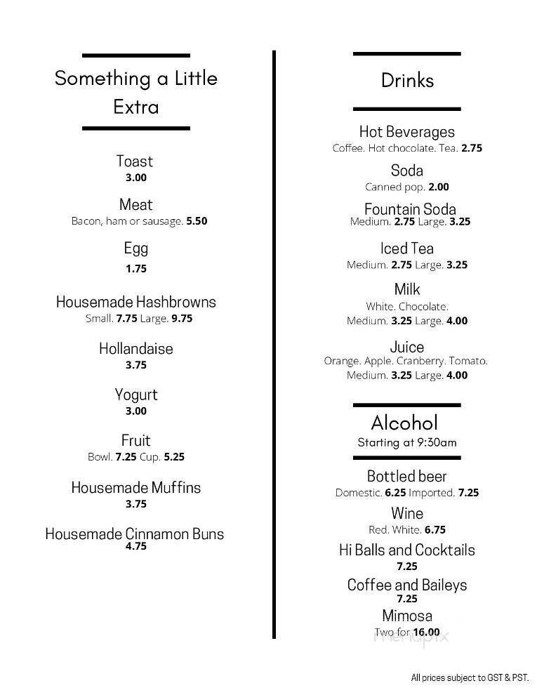 Veroba's Family Restaurant - Moose Jaw, SK menu_pic