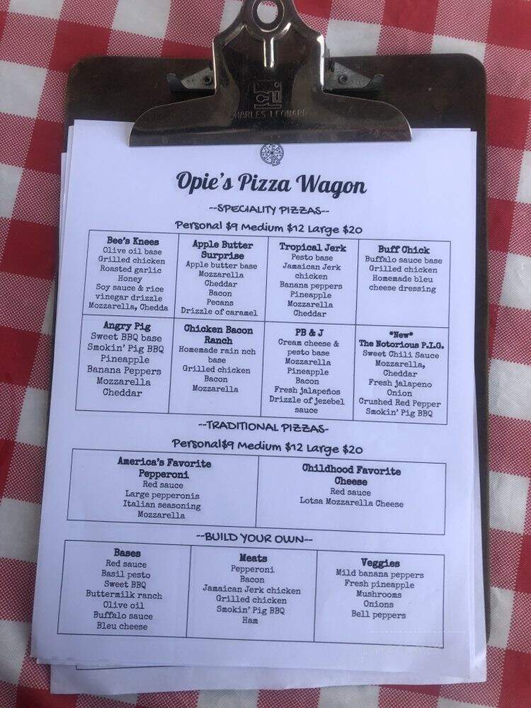 Opie's Pizza - Johnson City, TN menu_pic