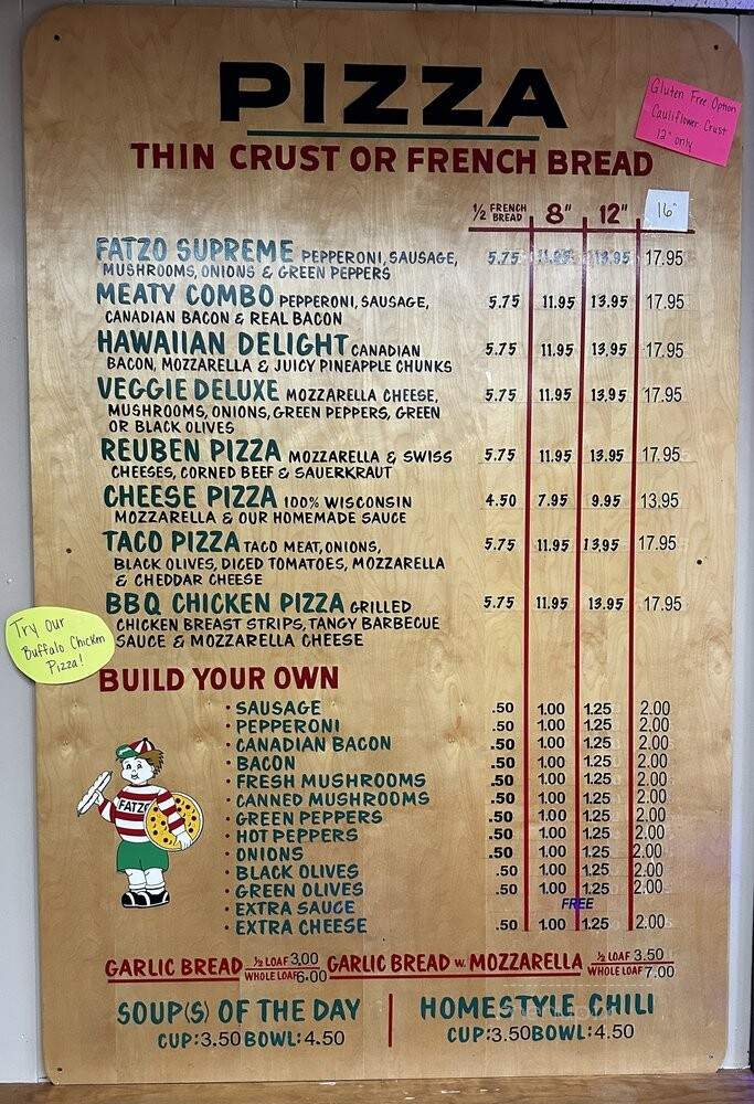 Fatzo's Sub & Pizza Shop - Green Bay, WI menu_pic