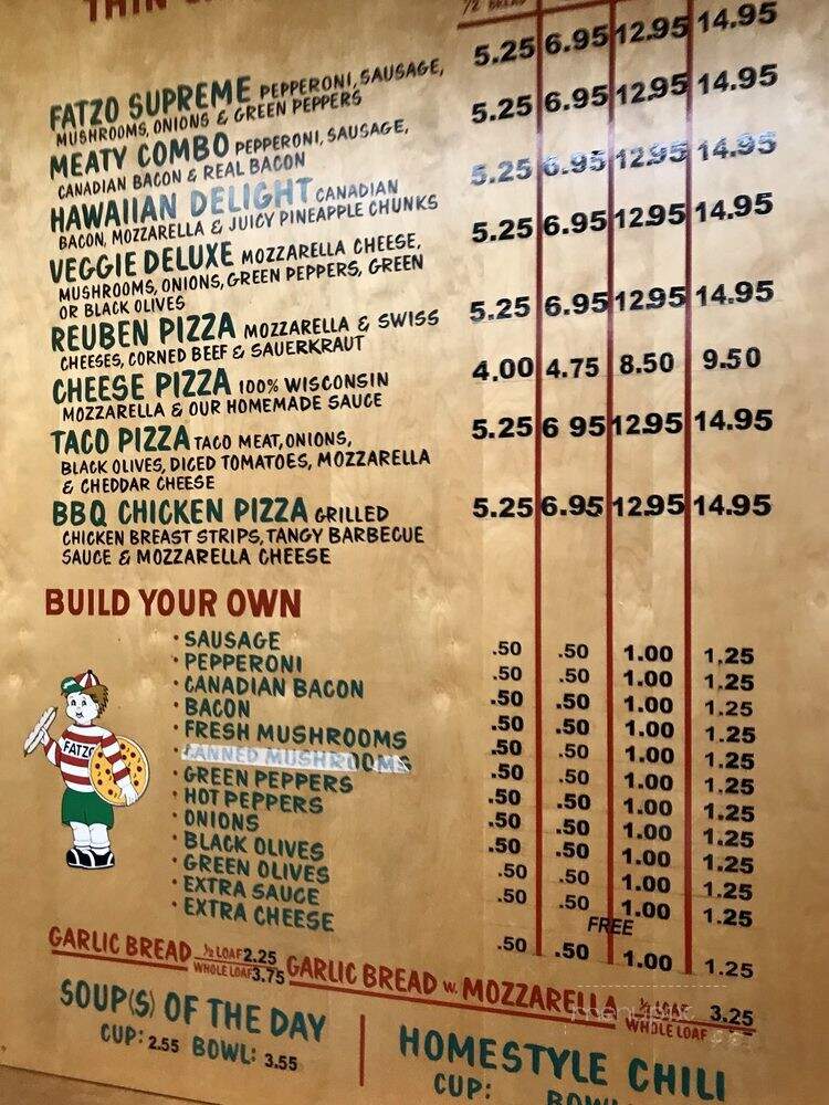 Fatzo's Sub & Pizza Shop - Green Bay, WI menu_pic