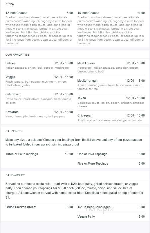 Scharenberg's White Lake Beach - Montello, WI menu_pic