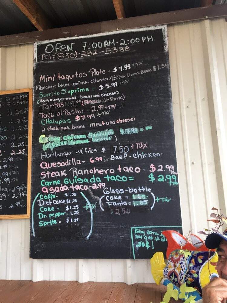 Taqueria San Juan - Leakey, TX menu_pic