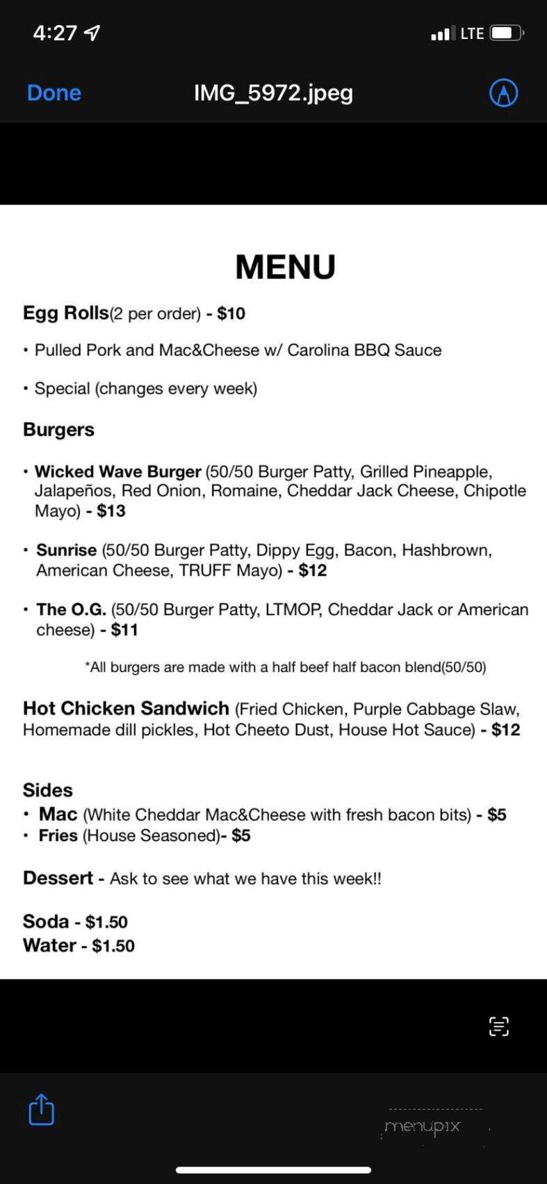 Lil Debi's High Street Brews - Gettysburg, PA menu_pic