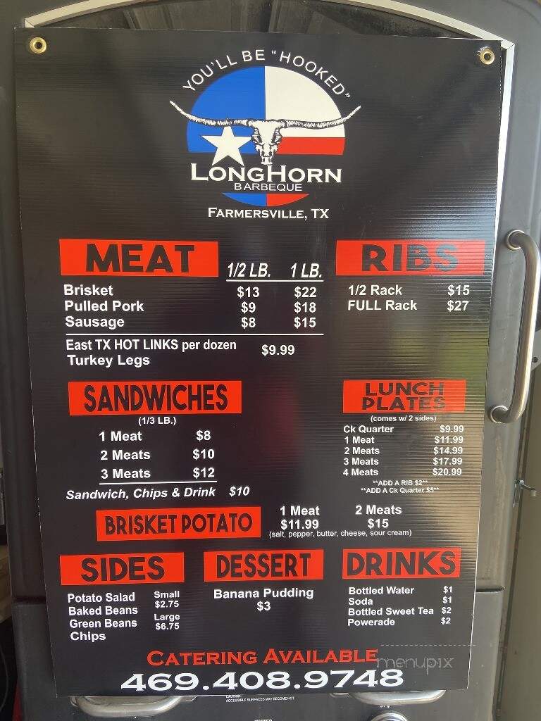 Longhorn Barbecue - Princeton, TX menu_pic