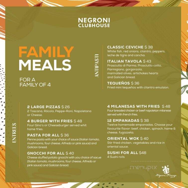 Negroni Doral Isles - Doral, FL menu_pic