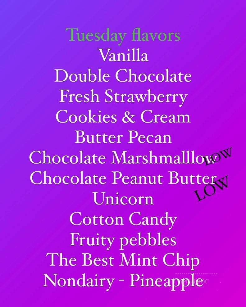 Kristin's Ice Cream Korner - West Kittanning, PA menu_pic