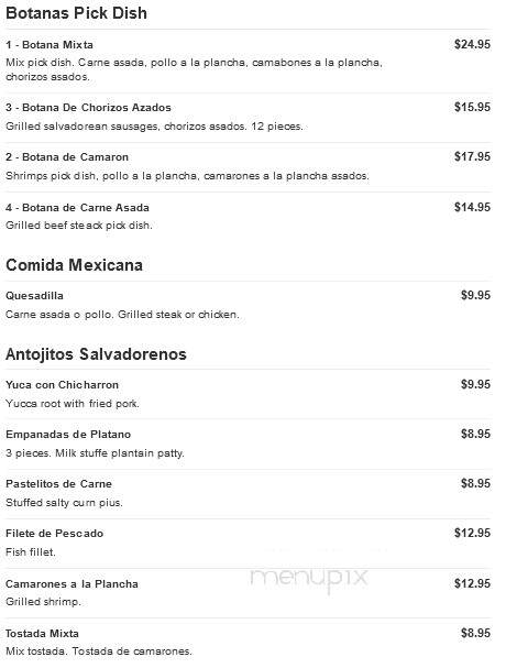 Puerto De Acajutla Restaurant - Hawthorne, CA menu_pic