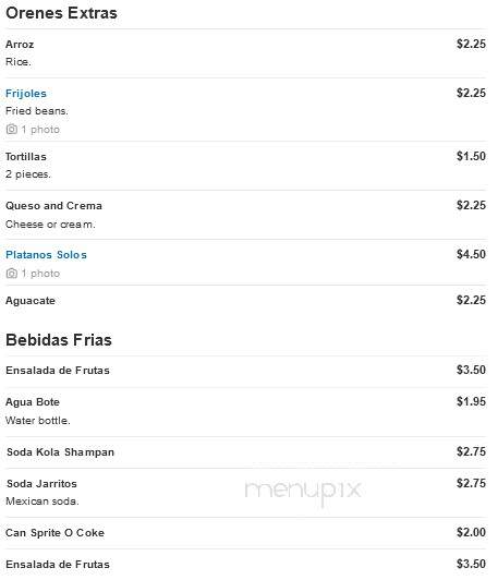 Puerto De Acajutla Restaurant - Hawthorne, CA menu_pic