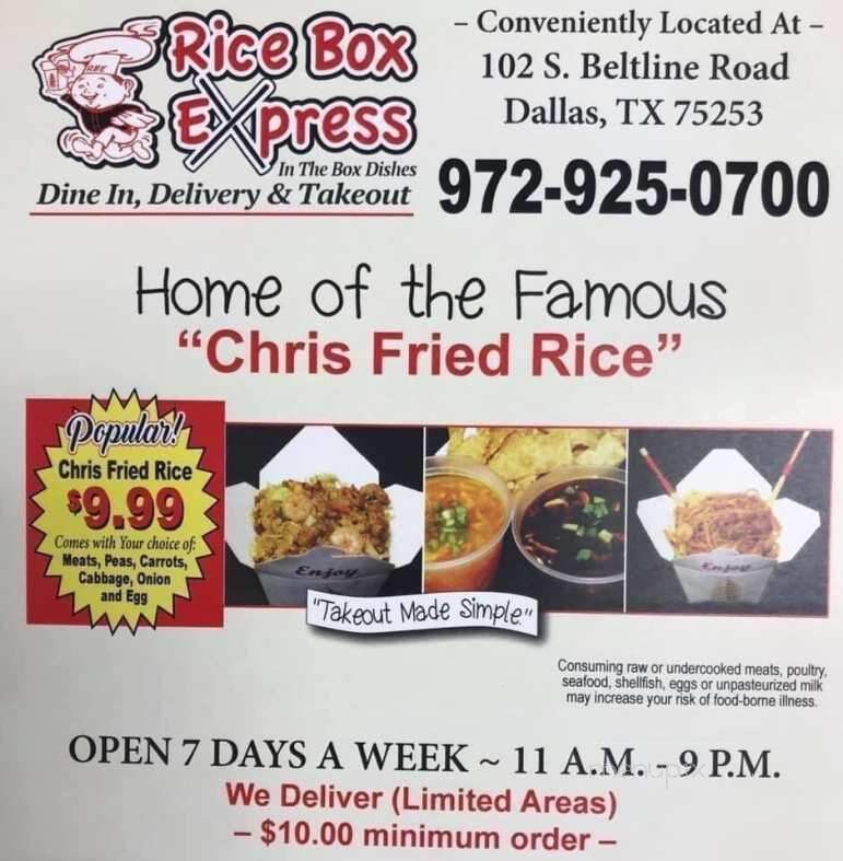 Rice Box Express - Dallas, TX