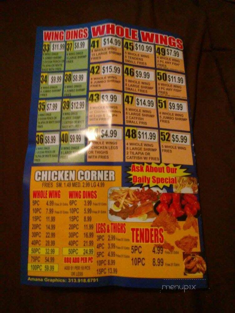 S & T Fresh Fish & Chicken - Detroit, MI menu_pic
