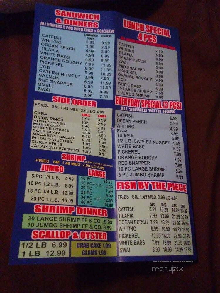 S & T Fresh Fish & Chicken - Detroit, MI menu_pic