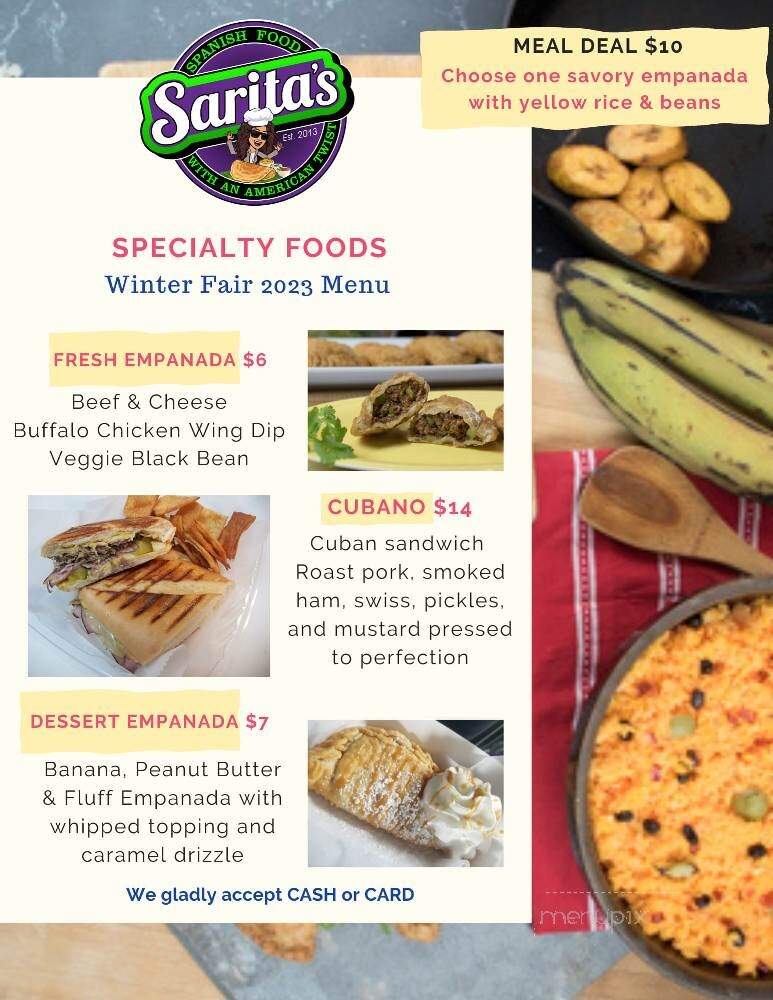 Sarita's Food Truck - Rome, NY menu_pic