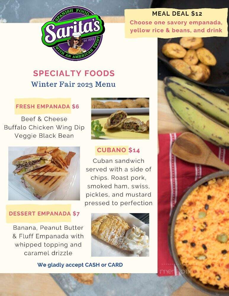 Sarita's Food Truck - Rome, NY menu_pic