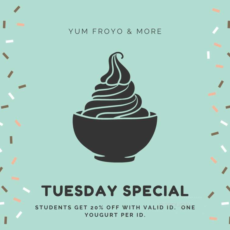 Yum Froyo & More - Dickinson, ND menu_pic