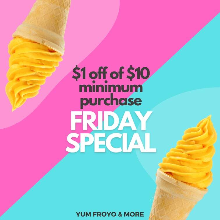 Yum Froyo & More - Dickinson, ND menu_pic