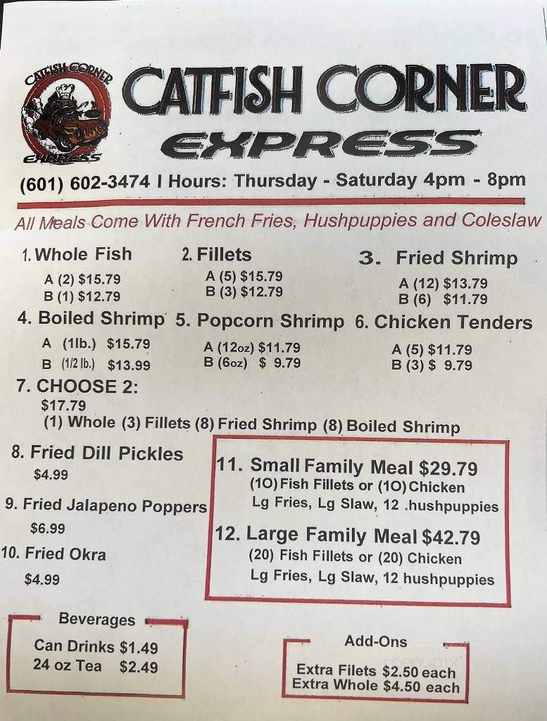 Catfish Corner Express - Petal, MS menu_pic