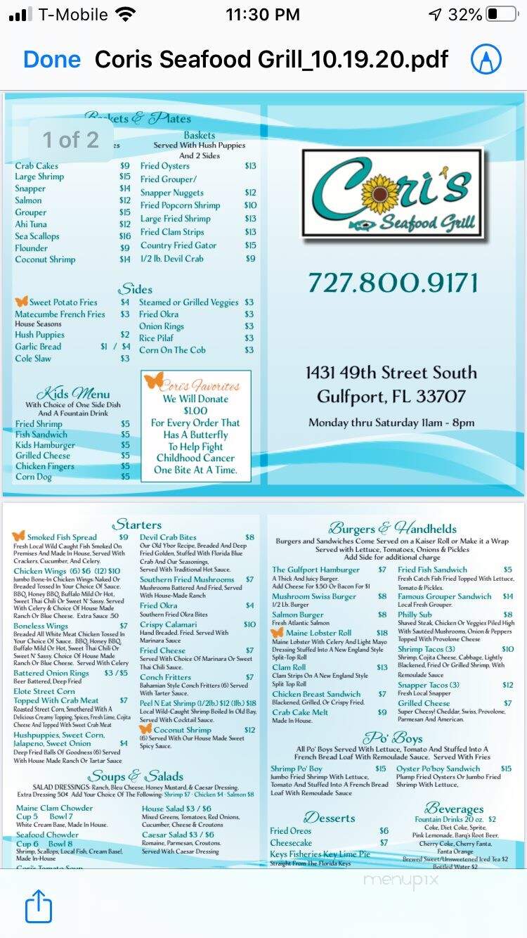 Key West Seafood - Gulfport, FL menu_pic