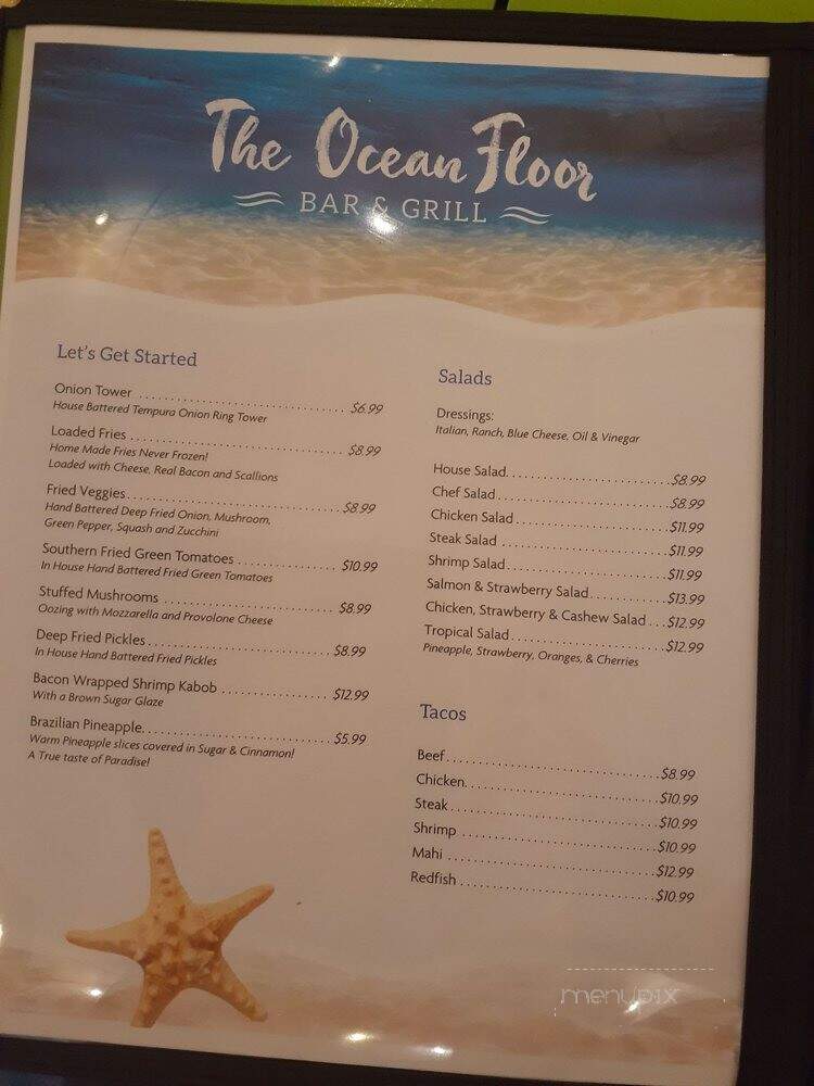 The Ocean Floor Bar & Grill - Daytona Beach, FL menu_pic